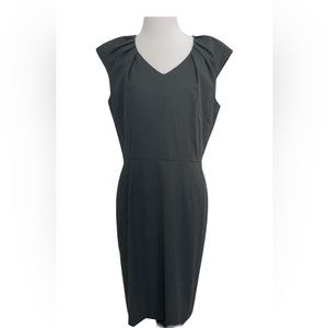 Alex Marie capped-sleeved Sheath Dress pinch pleats at neckline Grey size 8
